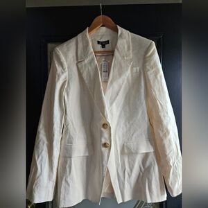 J. Crew Women's Ivory Blazer with Gold Buttons